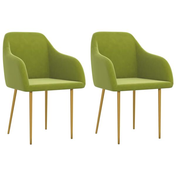 vidaXL Esszimmerst&uuml;hle 2 Stk. Hellgr&uuml;n Samt