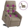 vidaXL Massagesessel Aufstehhilfe Elektrisch Taupe Mikrofasergewebe