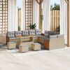 vidaXL Gartensofa-set mit Kissen 14 pcs Beige und Hellgrau
