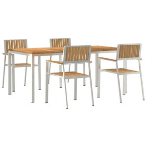 vidaXL Outdoortisch-Set 5 pcs Braun Massivholz Teak