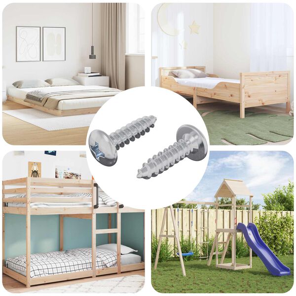 vidaXL Schraube 2 pcs Silber M4 x 16 mm Stahl