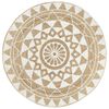 vidaXL Teppich Handgefertigt Jute Wei&szlig;er Druck 90 cm