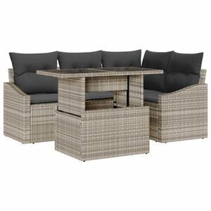 vidaXL Garten-Sofa-Set 5 stk. Hellgrau und Dunkelgrau