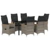 vidaXL Garten Essgruppe mit Kissen 7 pcs Grau Poly-Rattan