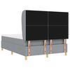 vidaXL Boxspringbett mit Matratze Dunkelgrau 90x190 cm Hellgrau Stoff
