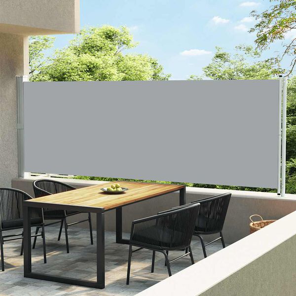 vidaXL Seitenmarkise Ausziehbar 600x160 cm Grau