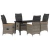 vidaXL Garten Essgruppe 5 stk. Grau Poly-Rattan