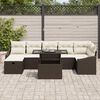 vidaXL Garten-Sofa-Set mit Kissen mit Speicher 8 pcs Braun Poly Rattan
