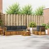 vidaXL Outdoor-Sofagarnitur mit Kissen 7 pcs Natur und Anthrazit