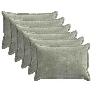 vidaXL Kissenbezug 6 pcs HOUTEN Gr&uuml;n 40 x 60 cm Chenille-Stoff
