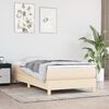 vidaXL Boxspringbett mit Matratze Creme 90x200 cm Stoff