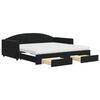 vidaXL Tagesbett Ausziehbar mit Schubladen Schwarz 100x200 cm Samt