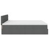 vidaXL Ottoman-Bett mit Matratze Dunkelgrau 200x200 cm Stoff