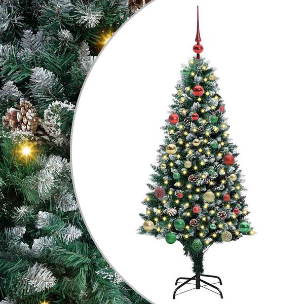 vidaXL Künstlicher Weihnachtsbaum mit 150 LEDs mit Ständer Grün 150 cm
