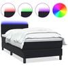 vidaXL Boxspringbett mit Matratze & LED Schwarz 90x210 cm Samt