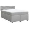 vidaXL Boxspringbett mit Matratze Hellgrau 140x200 cm Stoff