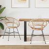 vidaXL Esszimmerstuhl 2 pcs Natur 49 x 51 x 81 cm Rattan und Eisen