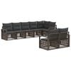 vidaXL Gartensofa-set 8 stk. 8-Sitzer Grau Poly-Rattan