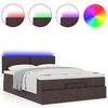 vidaXL Ottomanische Bett mit Matratze & LEDs Dunkelbraun 140x190 cm