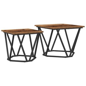 vidaXL Beistelltisch-Set 2 stk. Altholz 50 x 50 x 40 cm