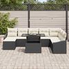vidaXL Garten-Sofa-Set mit Kissen mit Speicher 9 pcs Schwarz und Creme