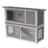 @Pet Kaninchenstall Benny Outdoor 92x42x80 cm Holz Grau und Wei&szlig;