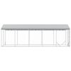 vidaXL Outdoor-Hundezwinger mit Dach Silbern 3x7,5x2,5m Stahl Verzinkt