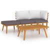 vidaXL 4-tlg. Garten-Lounge-Set mit Kissen Massivholz Akazie