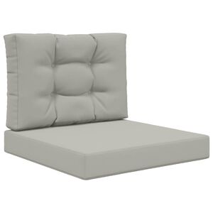 vidaXL Sofakissen f&uuml;r drau&szlig;en 2 pcs Grau Polyester