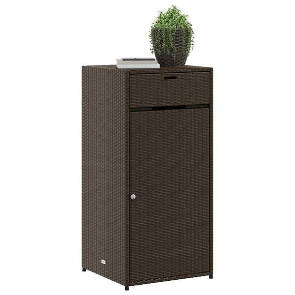 vidaXL Gartenschrank Braun 55x55x111 cm Poly Rattan