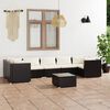 vidaXL 8-tlg. Garten-Lounge-Set mit Kissen Poly Rattan Schwarz