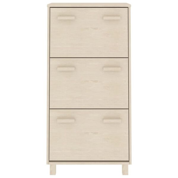 vidaXL Schuhschrank HAMAR Honigbraun 59,5x35x117 cm Massivholz Kiefer