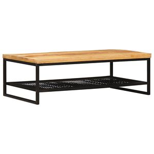 vidaXL Couchtisch Braun und Schwarz 110 x 55 x 35 cm Massivholz Mango