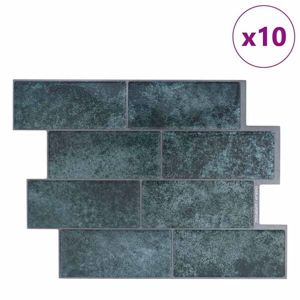 vidaXL U-Bahn-Fliese 10 pcs Blaugrün 29.4 x 21.4 cm