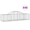 vidaXL Gabionen mit Hochbogen 40 Stk. 200x50x40/60 cm Verzinktes Eisen