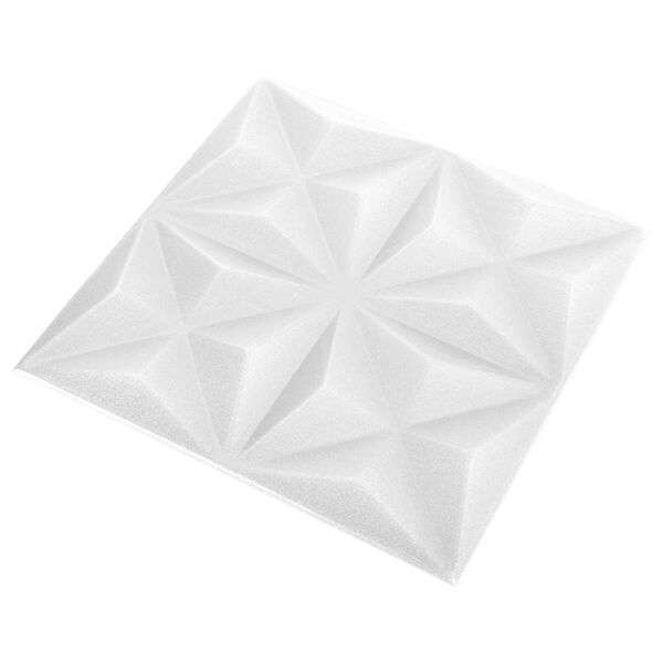 vidaXL Wandpaneele 24 pcs Origami Wei&szlig; 50 x 50 cm XPS Schaum
