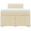 vidaXL Boxspringbett mit Matratze Creme 120x190 cm Stoff