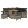 vidaXL Gartensofa-set mit Kissen 8 pcs Grau Poly-Rattan