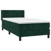 vidaXL Boxspringbett mit Matratze Dunkelgr&uuml;n 100x200 cm Samt