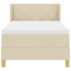 vidaXL Boxspringbett mit Matratze mit Kopfteil Creme 90 x 200 cm Stoff