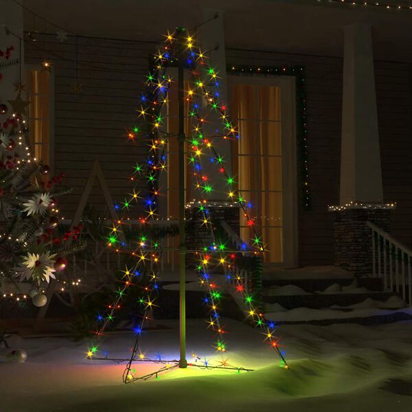 vidaXL Weihnachtsbaum in Kegelform 160 LEDs Indoor & Outdoor 78x120 cm