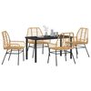 vidaXL Garten Essgruppe 5 pcs Braun Poly-Rattan