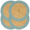 vidaXL Tischsets 4 Stk. Natur und Gr&uuml;n 38 cm Jute und Baumwolle