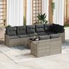 vidaXL Gartensofa-set 9 pcs Hellgrau Poly-Rattan