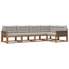 vidaXL Outdoor-Sofagarnitur mit Kissen 5 pcs Natur und Hellgrau