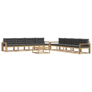 vidaXL Outdoor-Sofagarnitur 9 Stk. Wei&szlig; und Anthrazit Polyester