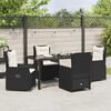 vidaXL Garten Essgruppe 5 pcs Schwarz Poly-Rattan