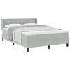 vidaXL Boxspringbett mit Matratze Hellgrau 190 x 140 cm Polyester