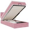 vidaXL Ottoman-Bett mit Matratze & LEDs Rosa 100x200 cm Samt