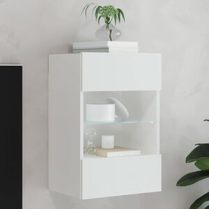 vidaXL TV-Wandschrank mit LED-Leuchten Wei&szlig; 40x30x60,5 cm